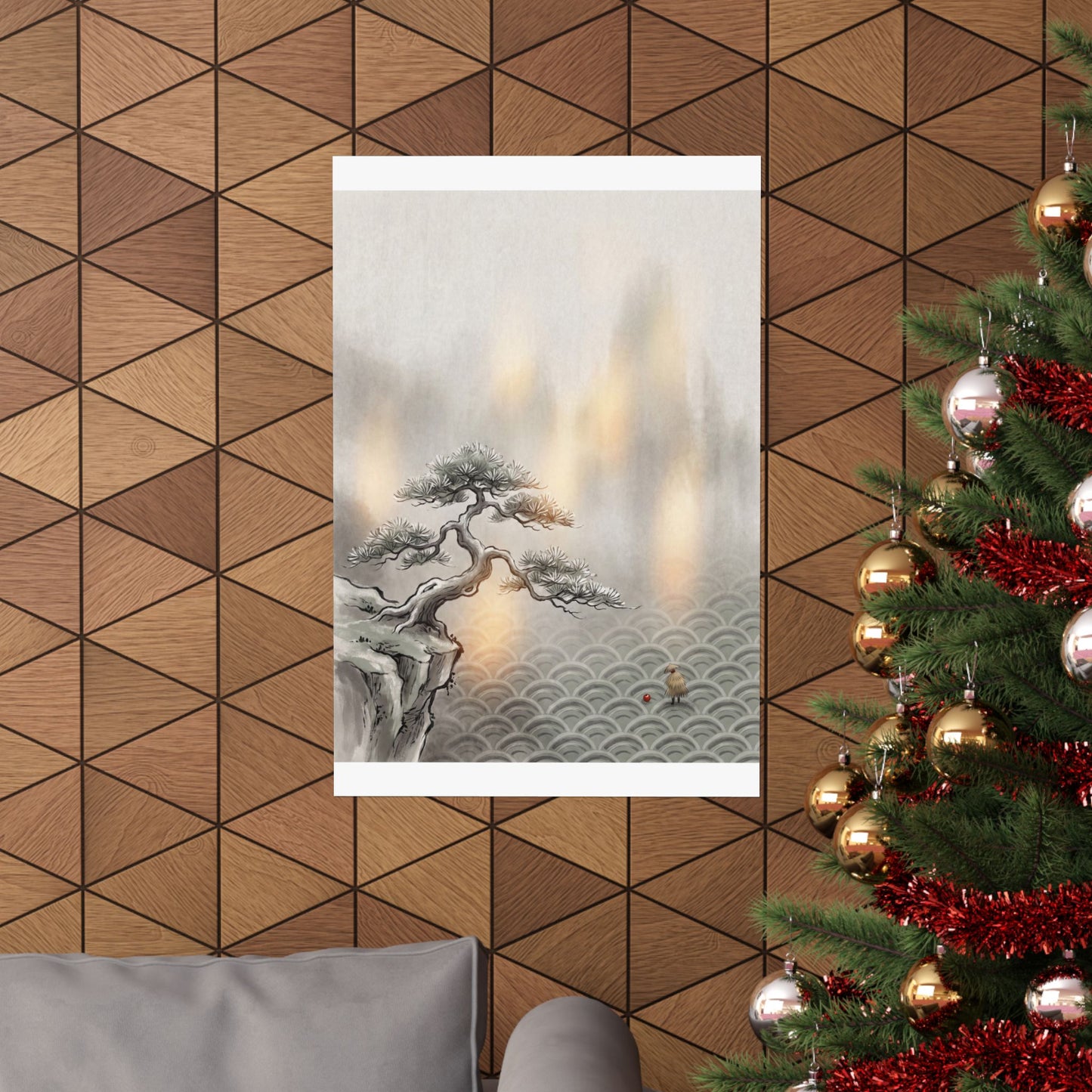 Datsuzoku Pine Tree Wall Art Print - Japandi Japanese Pattern