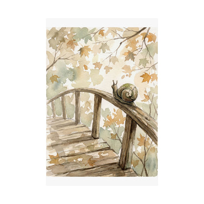 Datsuzoku Wooden Bridge Wall Art Print - Japandi Watercolor