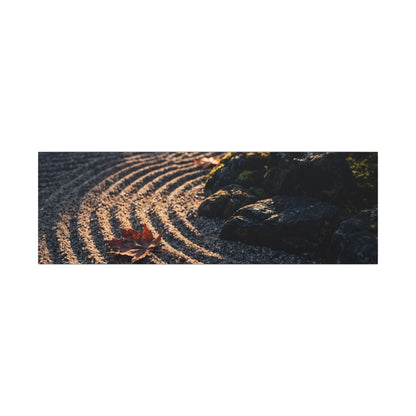 Rock Garden Moody Minimal Canvas Art | Bold Dark Japandi Art