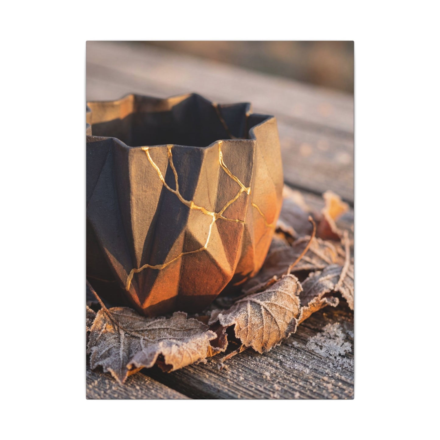 Paper Fold Gold Repair Canvas Art | Philosophical Kintsugi Art
