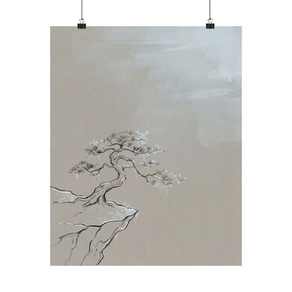 Ma Pine Tree Wall Art Print - Japandi Minimal Line Art Print