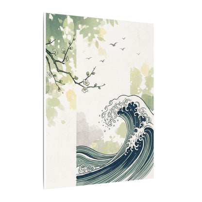 Spring Ocean Wave Ukiyo E Inspired Canvas Art | Serene Decor