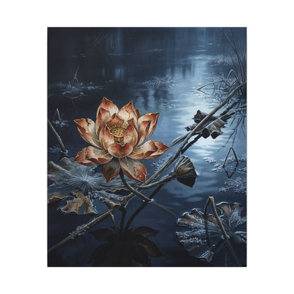 Winter Lotus Flower Broken Beauty Canvas Art | Healing Decor