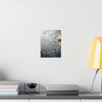 Water Ripple Sumi E Canvas Art | Calm Zen Art