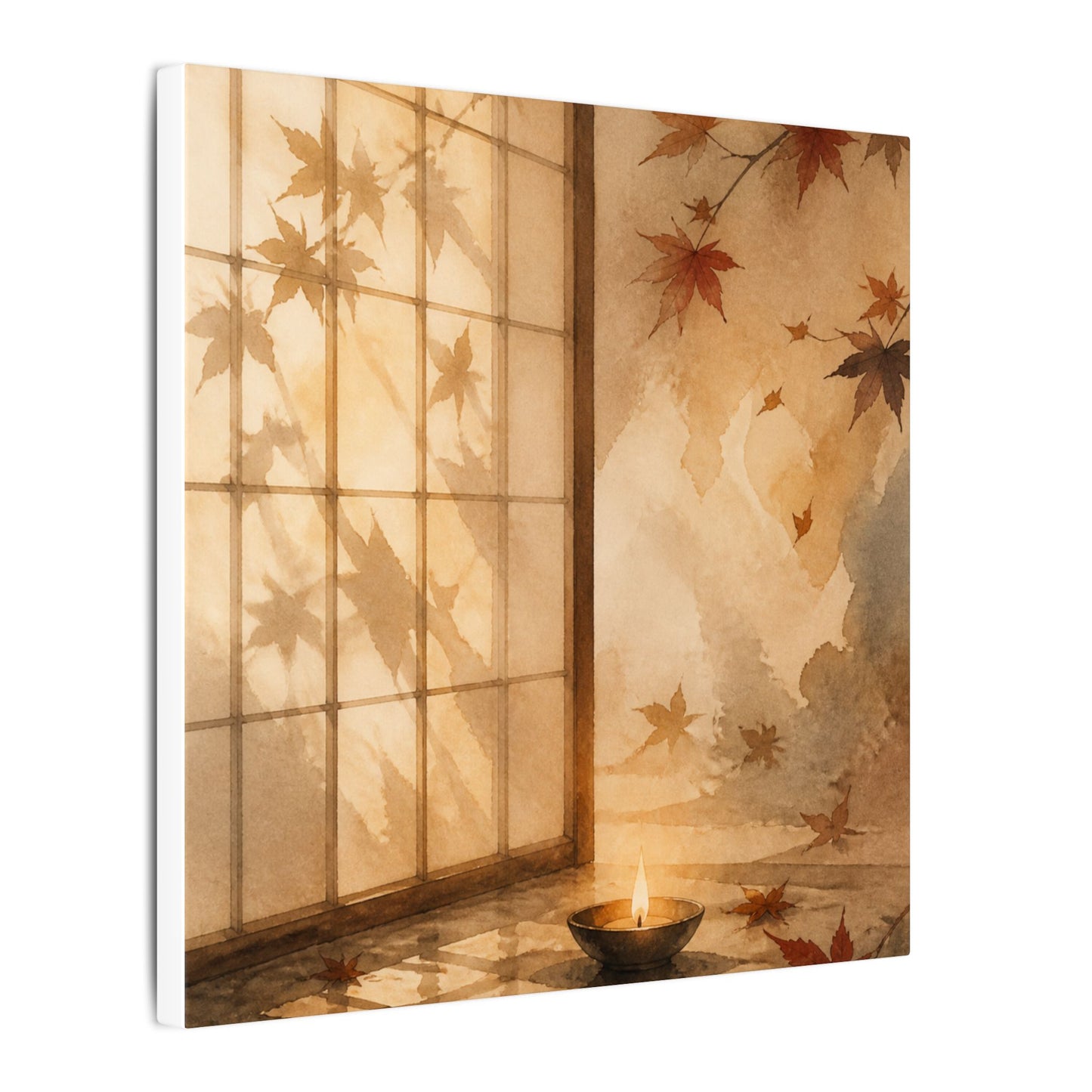 Candlelight Shoji Screen Canvas Art - Japandi Ma