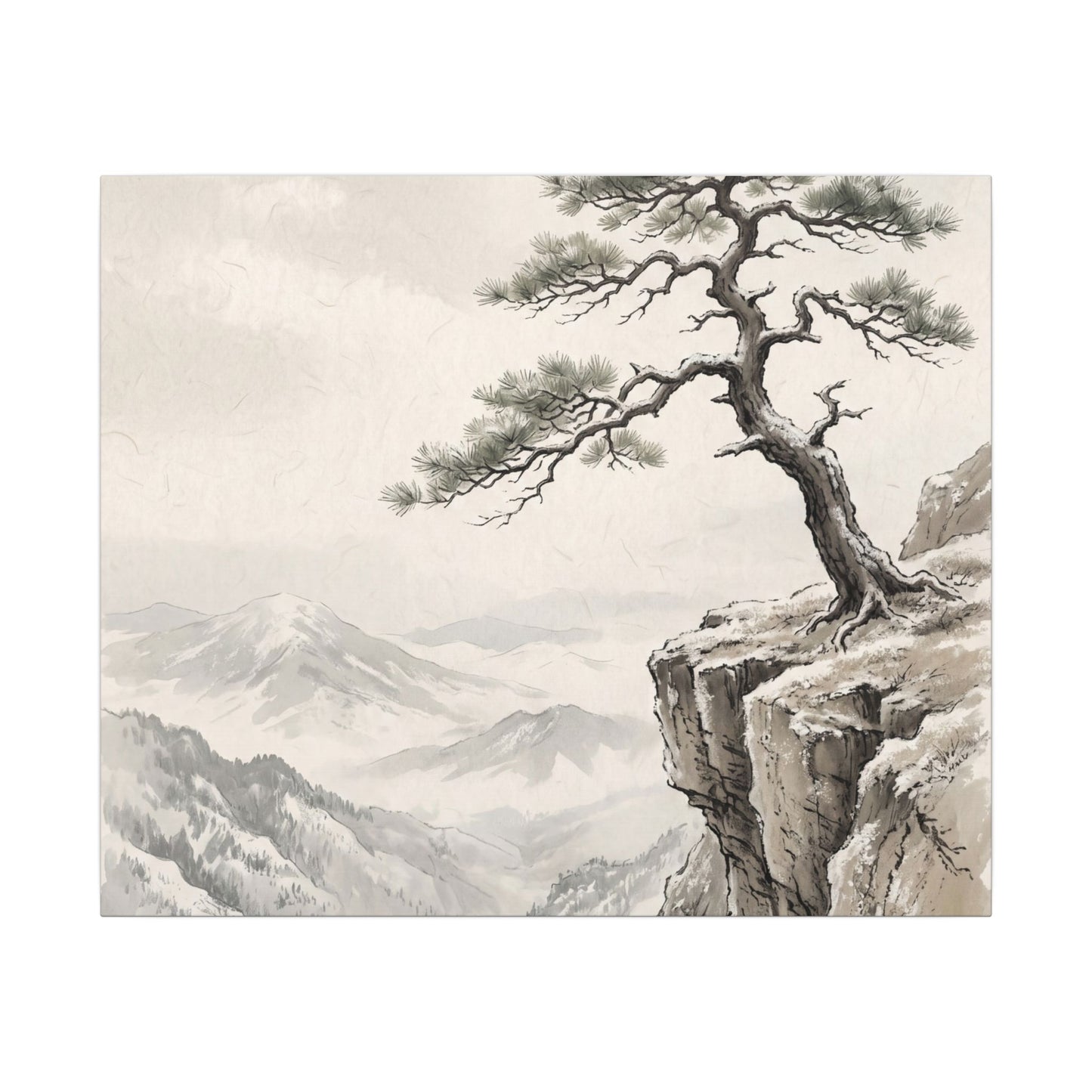 Seijaku Pine Tree Canvas Art - Japandi Japanese Pattern