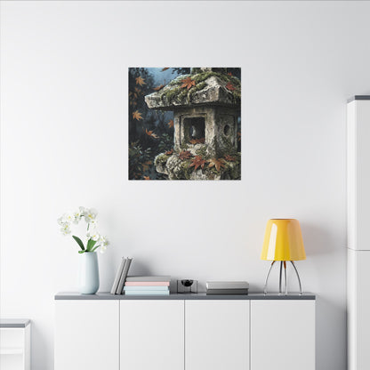 Shibui Stone Lantern Canvas Art - Japandi Minimal Line
