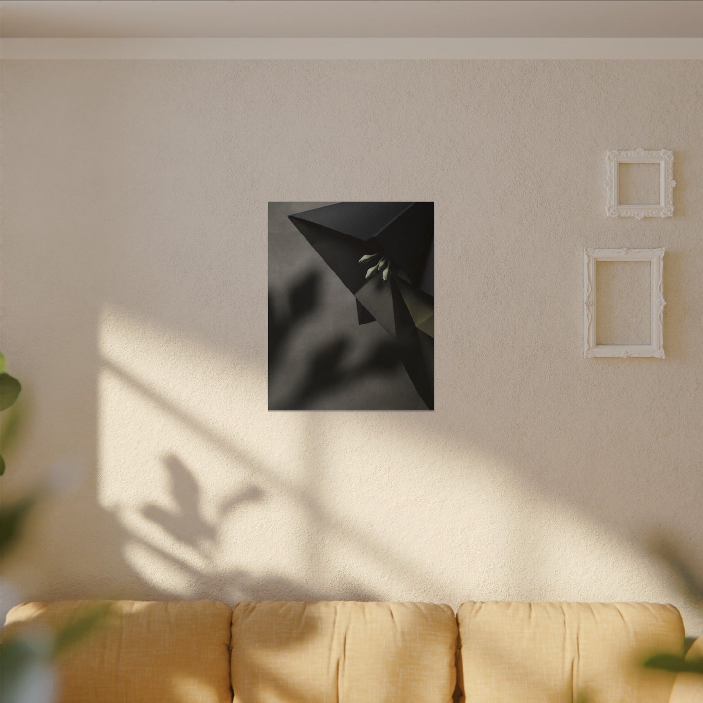 Paper Fold Moody Minimal Canvas Art | Luxurious Dark Japandi Art