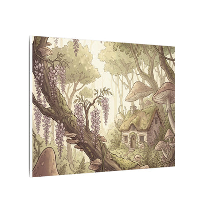 Summer Wisteria Mushroom Illustration Canvas Art | Enchanting Decor