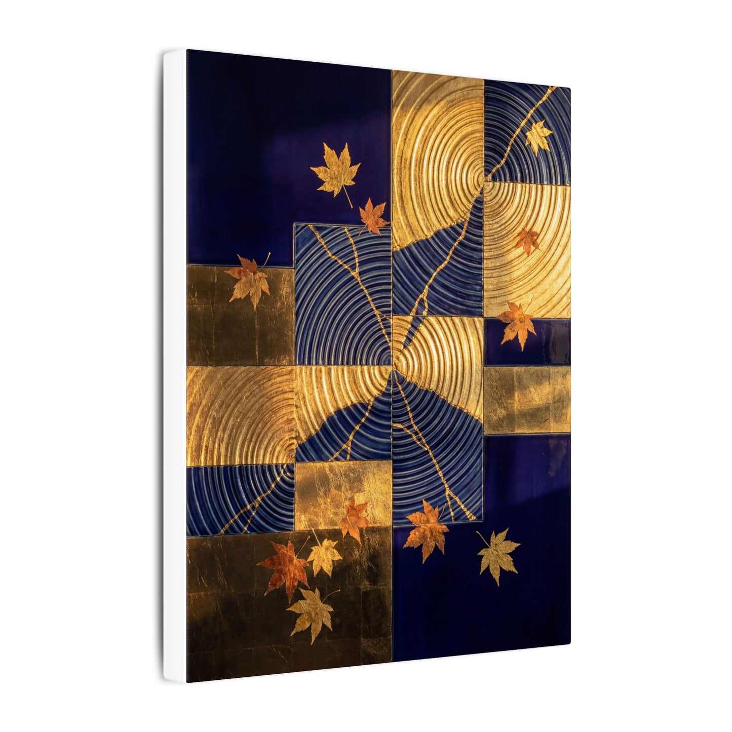 Autumn Water Ripple Crackle Gold Canvas Art | Artful Decor