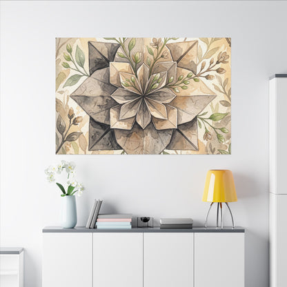 Warm Paper Fold Canvas Art - Watercolor Japandi