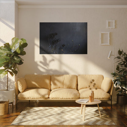 Dried Flowers Spring Canvas Art | Dark Japandi Moody Design