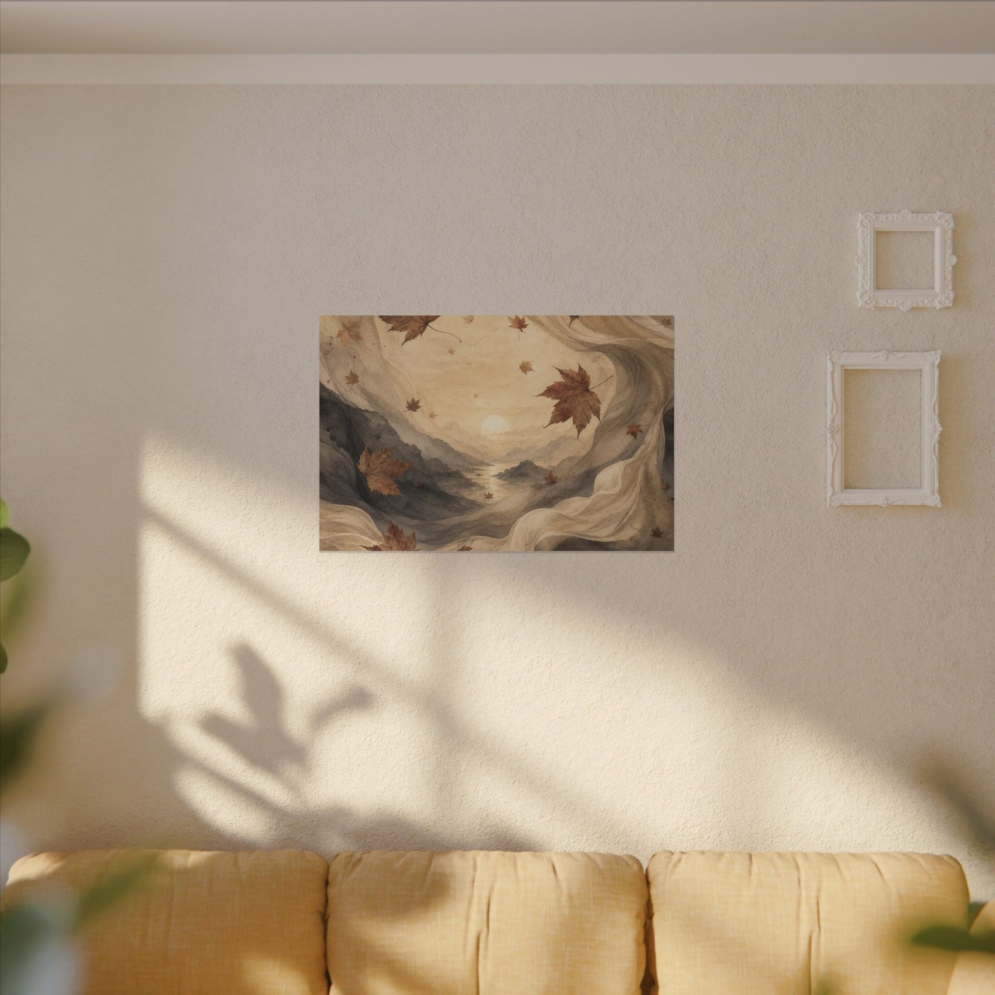 Autumn Silk Drape Watercolor Canvas Art | Earthy Decor