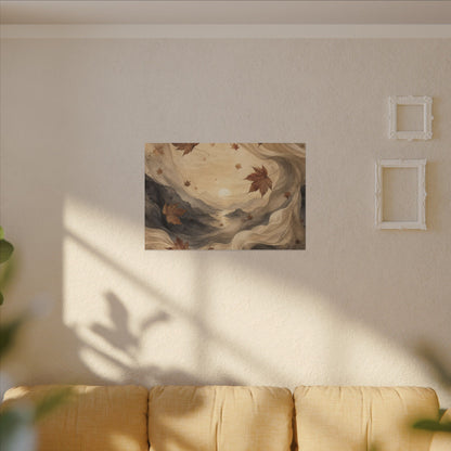 Autumn Silk Drape Watercolor Canvas Art | Earthy Decor
