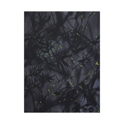 Shadow Play Spring Canvas Art | Dark Japandi Atmospheric Design