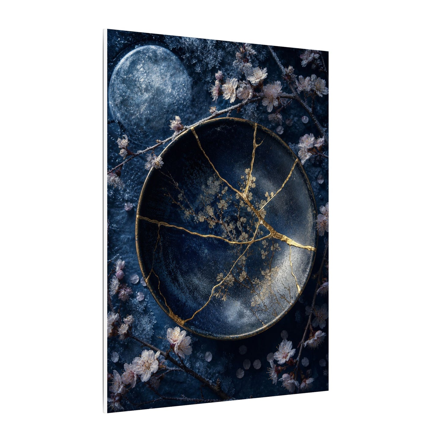 Cherry Blossom Winter Canvas Art | Kintsugi Philosophical Design