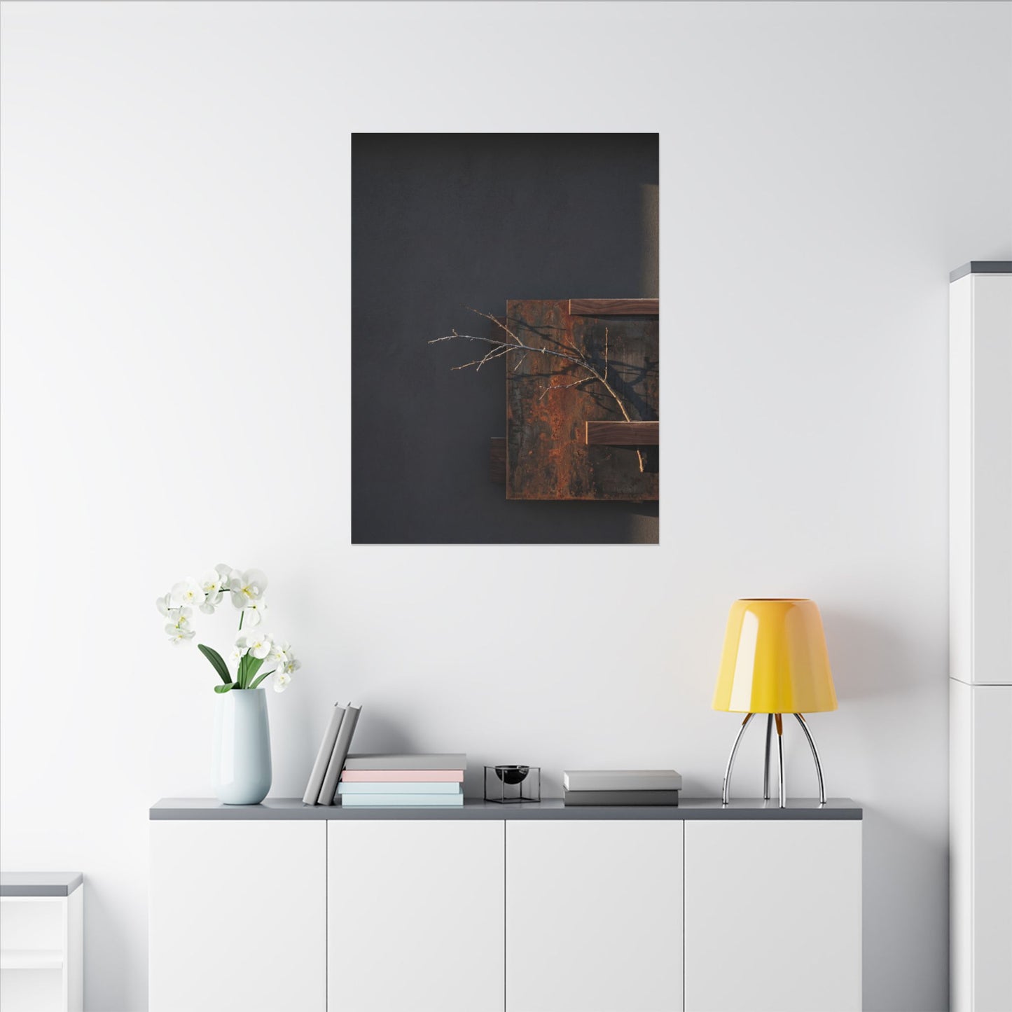 Ma Rust Patina Canvas Art - Dark Japandi Dark Texture