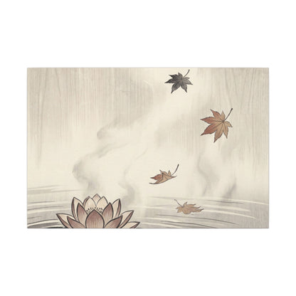 Lotus Flower Canvas Art | Autumn Zen Ukiyo E Inspired Art Art Print