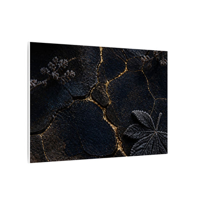 Candlelight Cracked Earth Canvas Art - Dark Japandi Ma