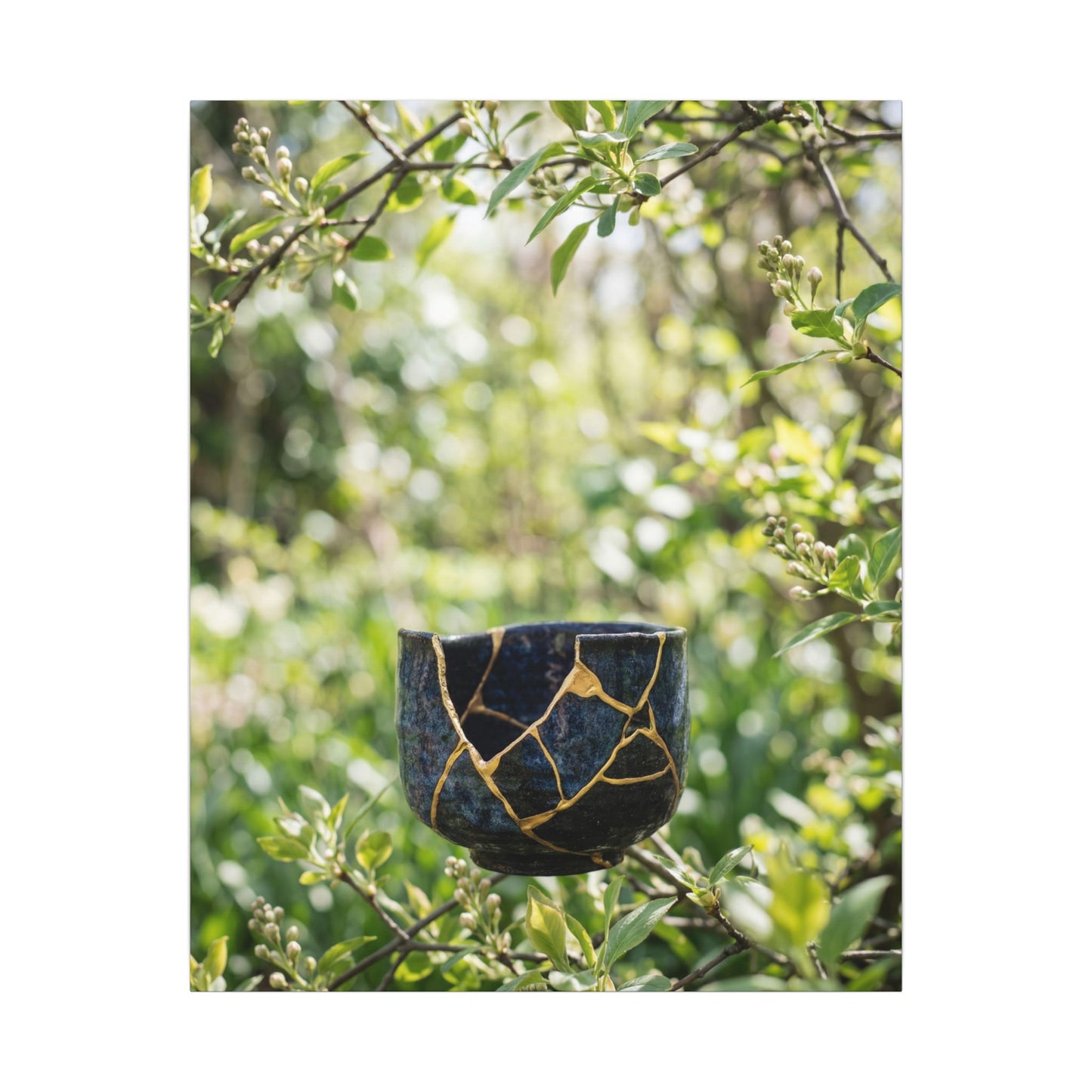 Kintsugi Broken Pottery in Dappled | Broken Beauty Canvas Art