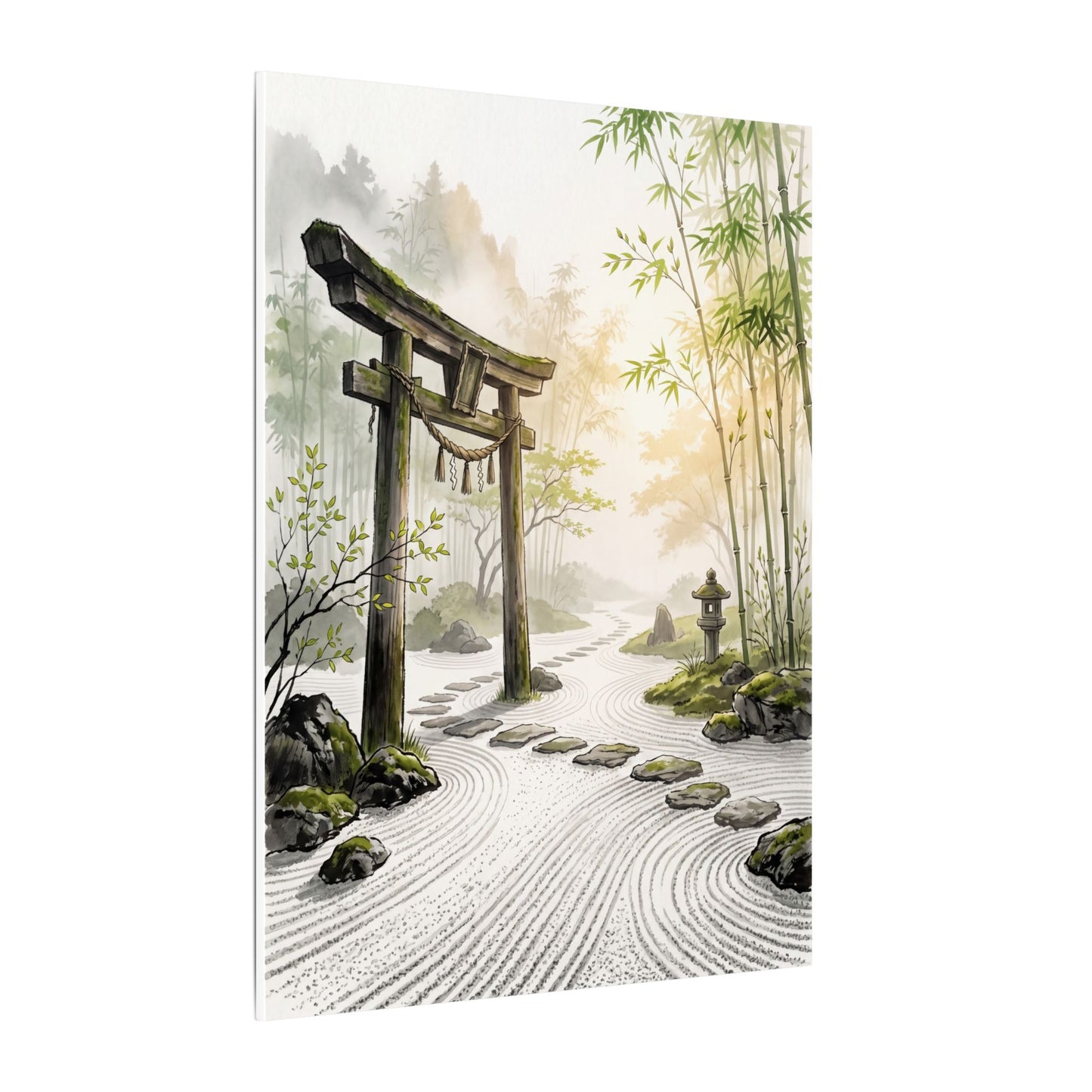 Peaceful Torii Gate Canvas Art - Karesansui Zen