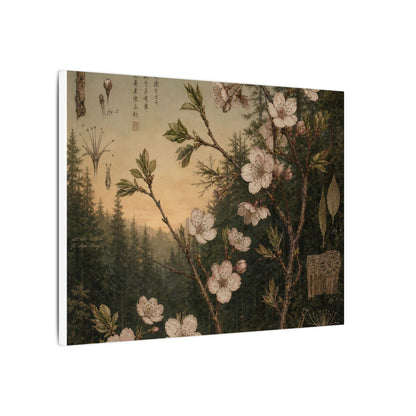 Spring Cherry Blossom Herbarium Canvas Art | Nostalgic Decor