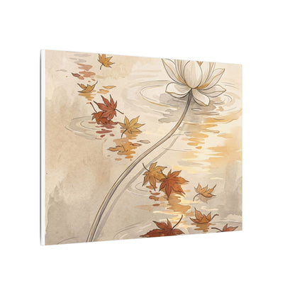 Lotus Flower Canvas Art | Autumn Japandi Minimal Line Art