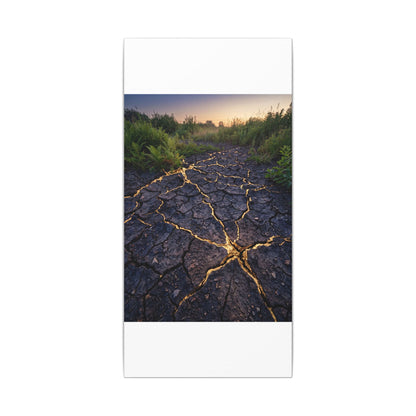 Cracked Earth Canvas Art | Summer Kintsugi Crackle Gold Art