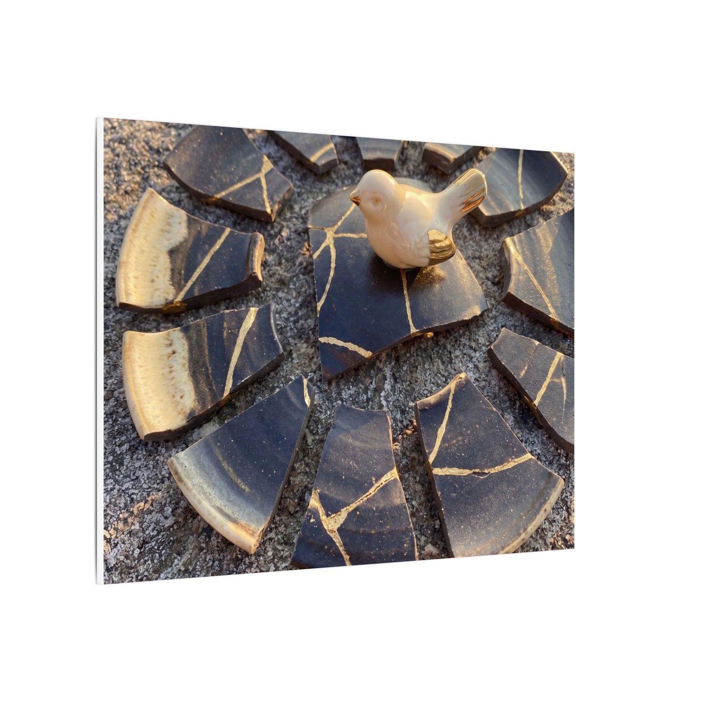 Golden Hour Broken Pottery Canvas Art - Kintsugi Datsuzoku
