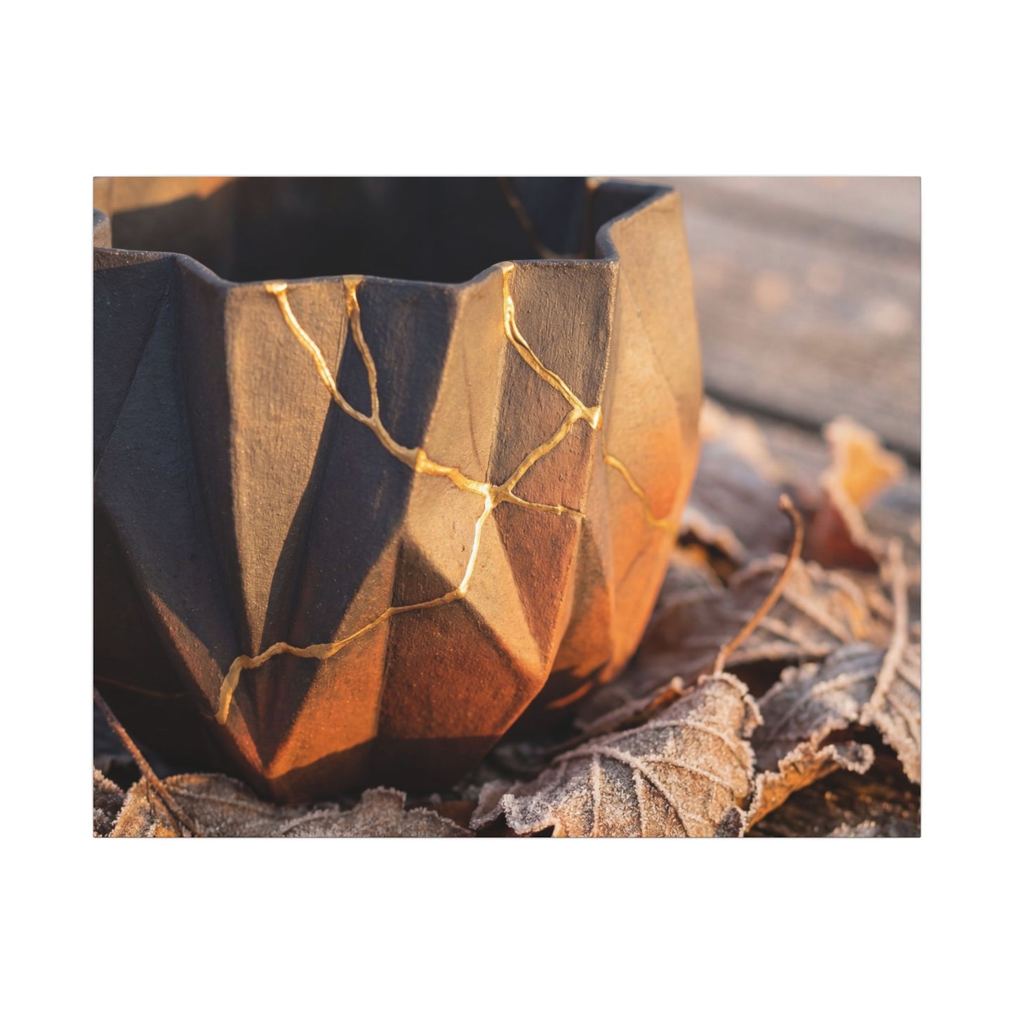 Paper Fold Gold Repair Canvas Art | Philosophical Kintsugi Art