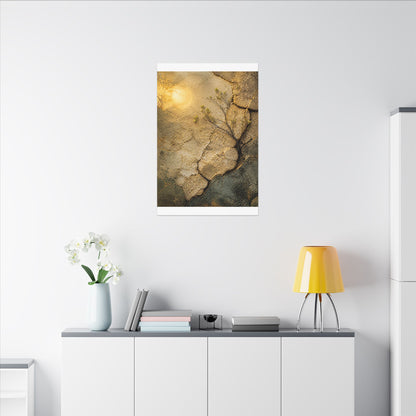 Cracked Earth Spring Canvas Art | Japandi Warm Design