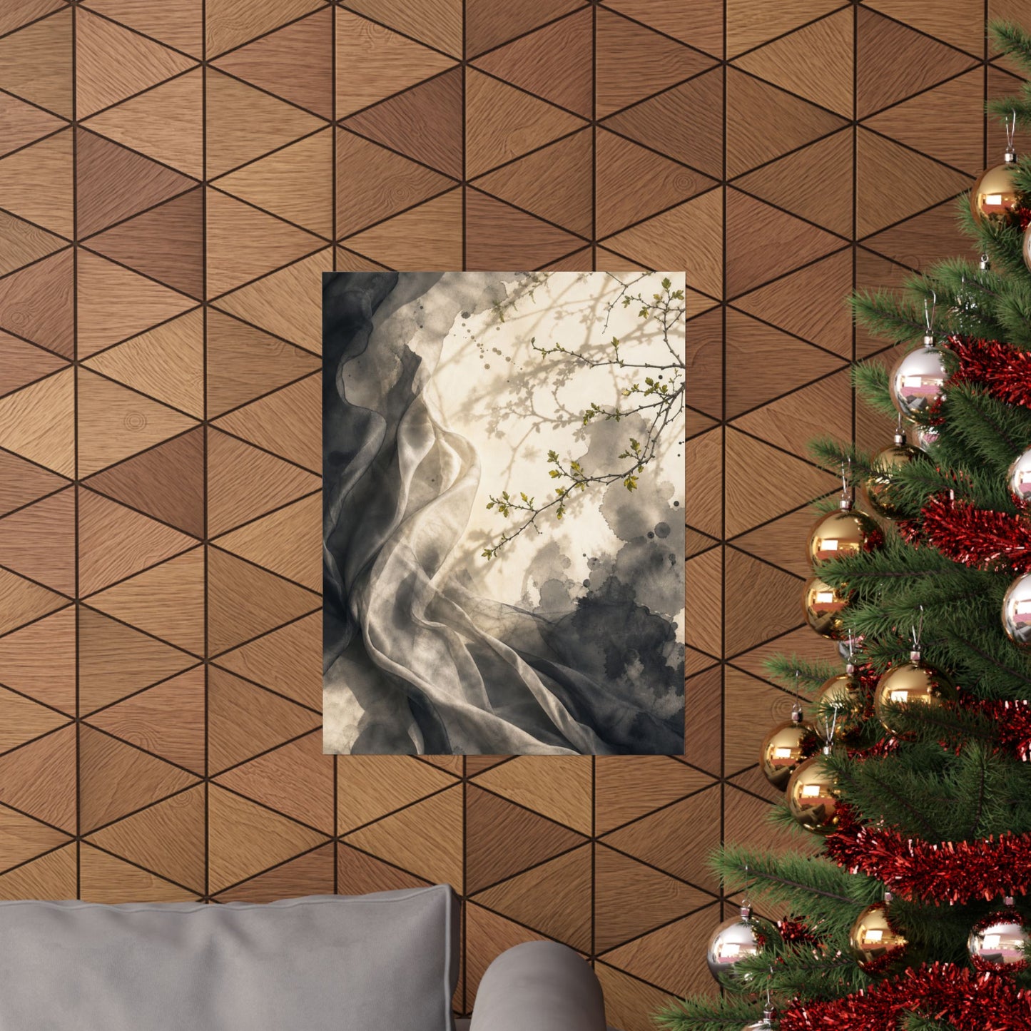 Silk Drape Spring Wall Art Print | Japandi Earthy Design
