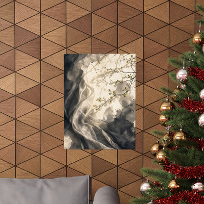 Silk Drape Spring Wall Art Print | Japandi Earthy Design