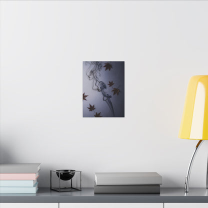 Dark Japandi Incense Smoke in Dawn | Moody Minimal Canvas Art