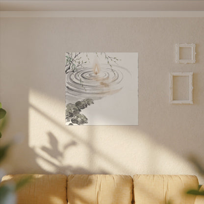 Water Ripple Sumi E Canvas Art | Tranquil Zen Art