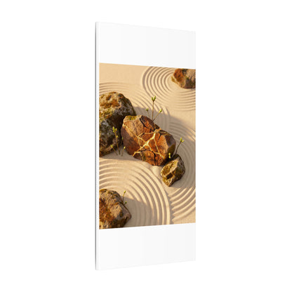 Kanso Rock Garden Canvas Art - Kintsugi Crackle Gold