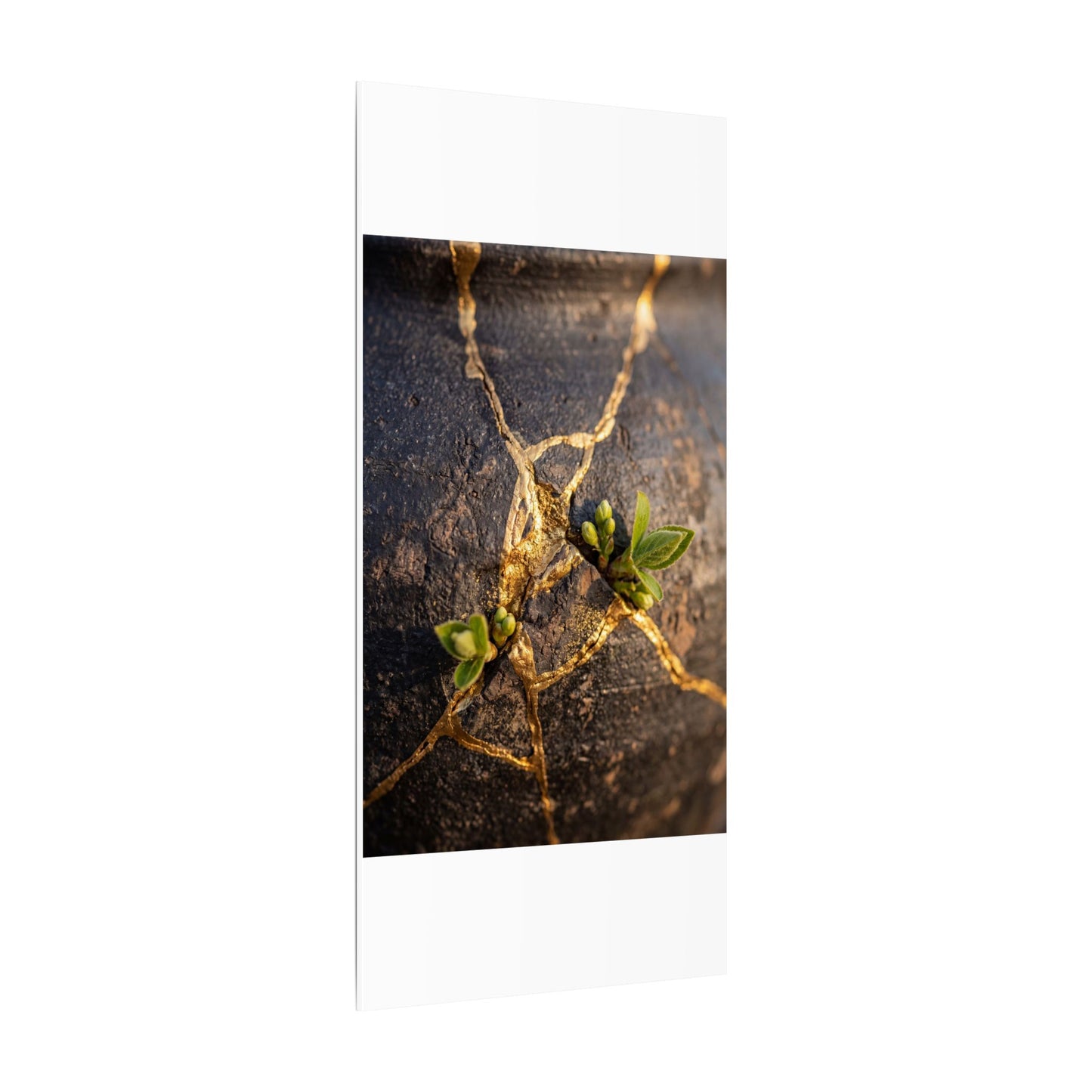 Rust Patina Gold Repair Canvas Art | Resilient Kintsugi Art
