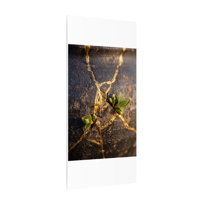 Rust Patina Gold Repair Canvas Art | Resilient Kintsugi Art