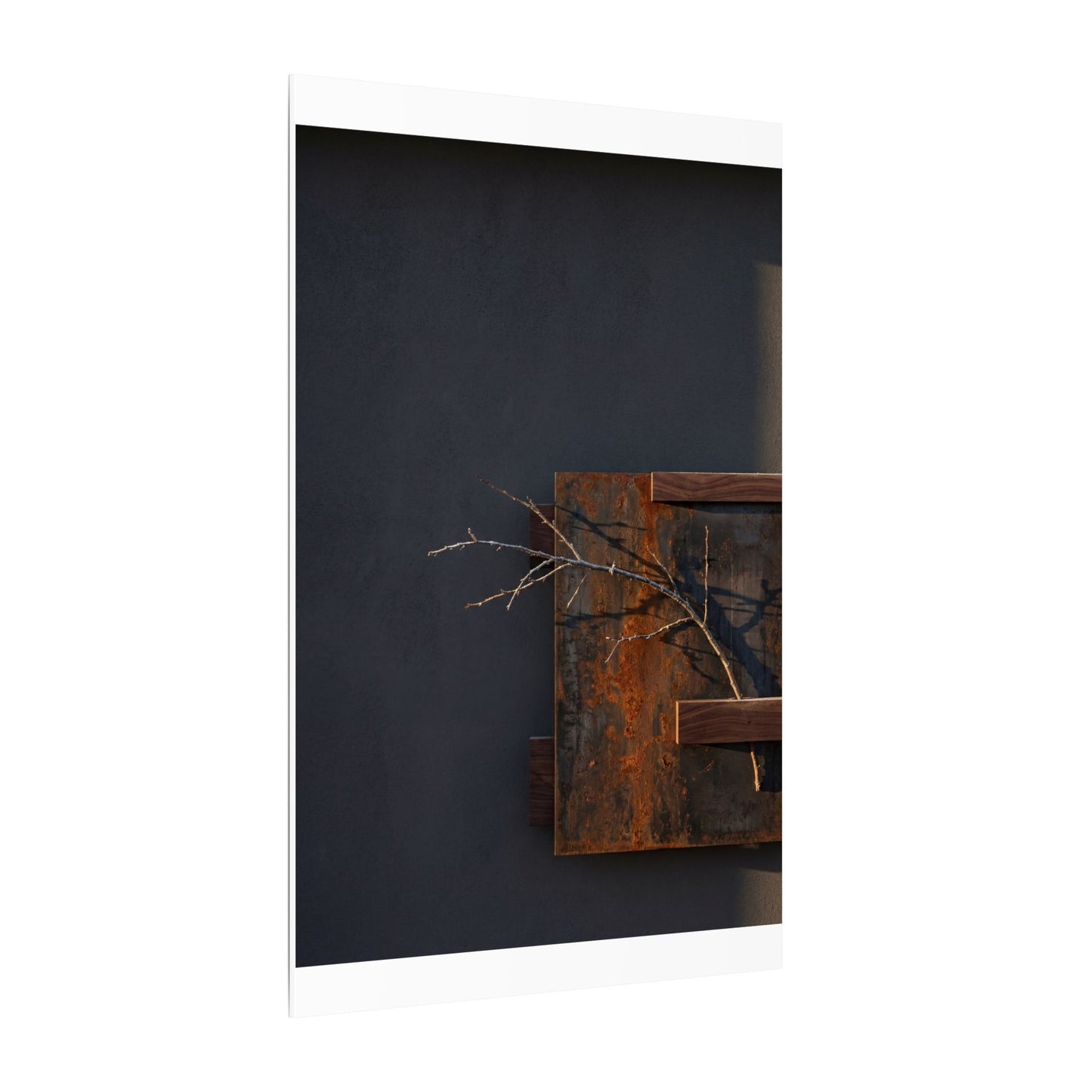 Ma Rust Patina Canvas Art - Dark Japandi Dark Texture