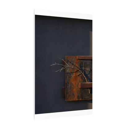 Ma Rust Patina Canvas Art - Dark Japandi Dark Texture