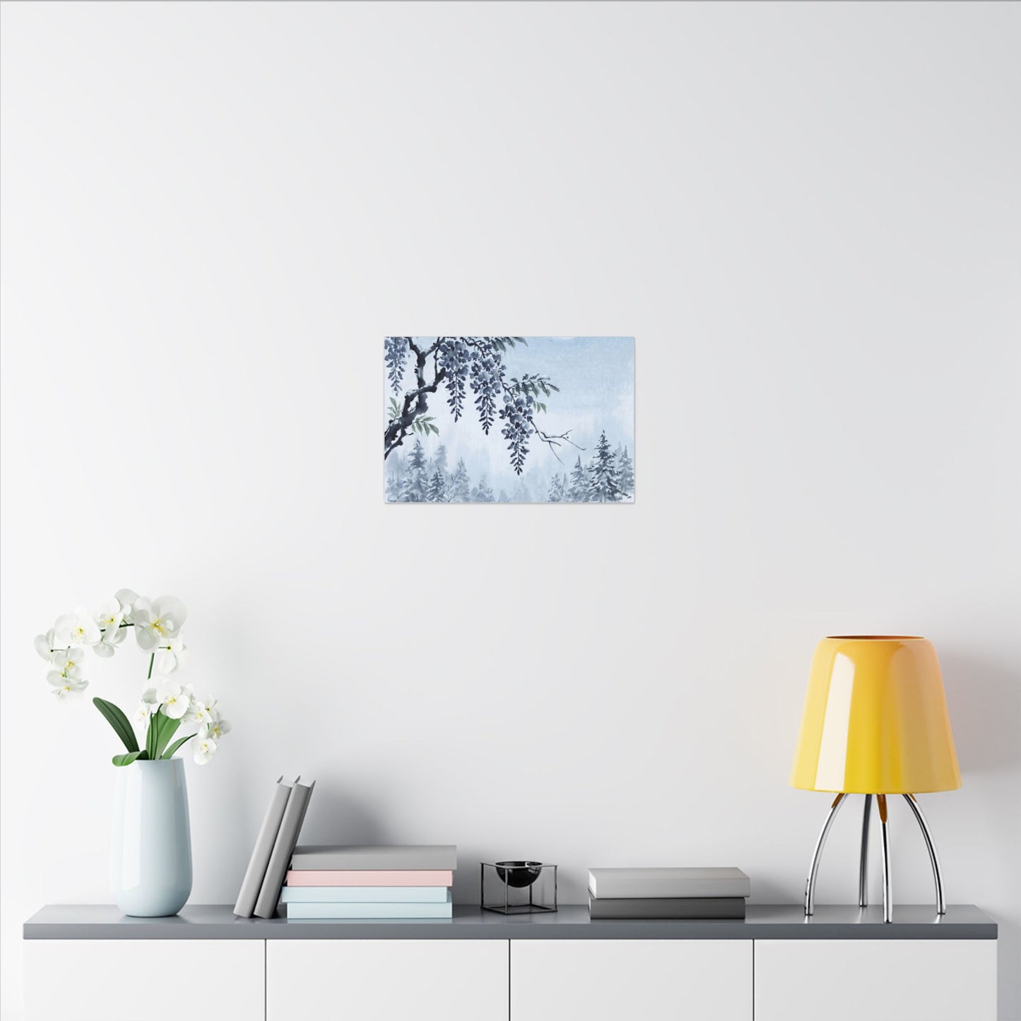 Seijaku Wisteria Canvas Art - Zen Sumi E
