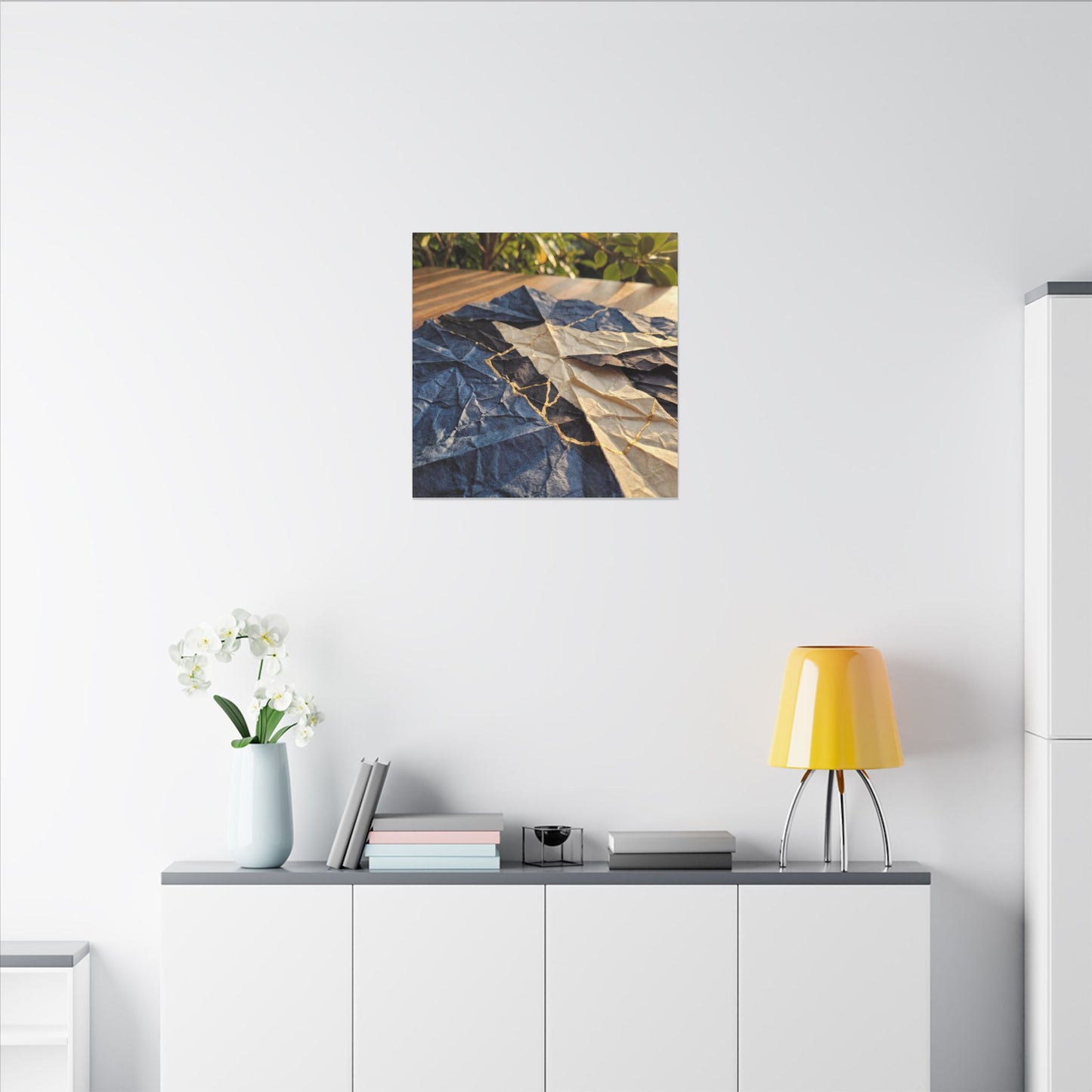 Golden Hour Paper Fold Canvas Art - Kintsugi Ma