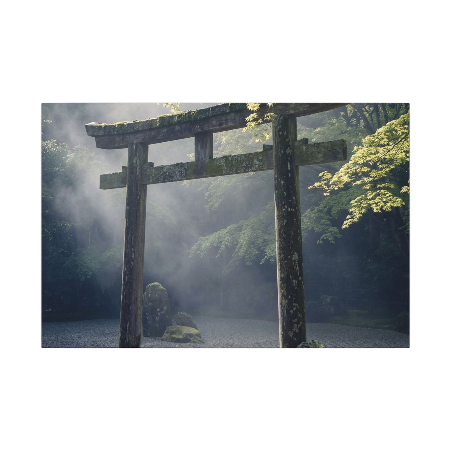 Torii Gate Canvas Art | Spring Zen Karesansui Art Art Print