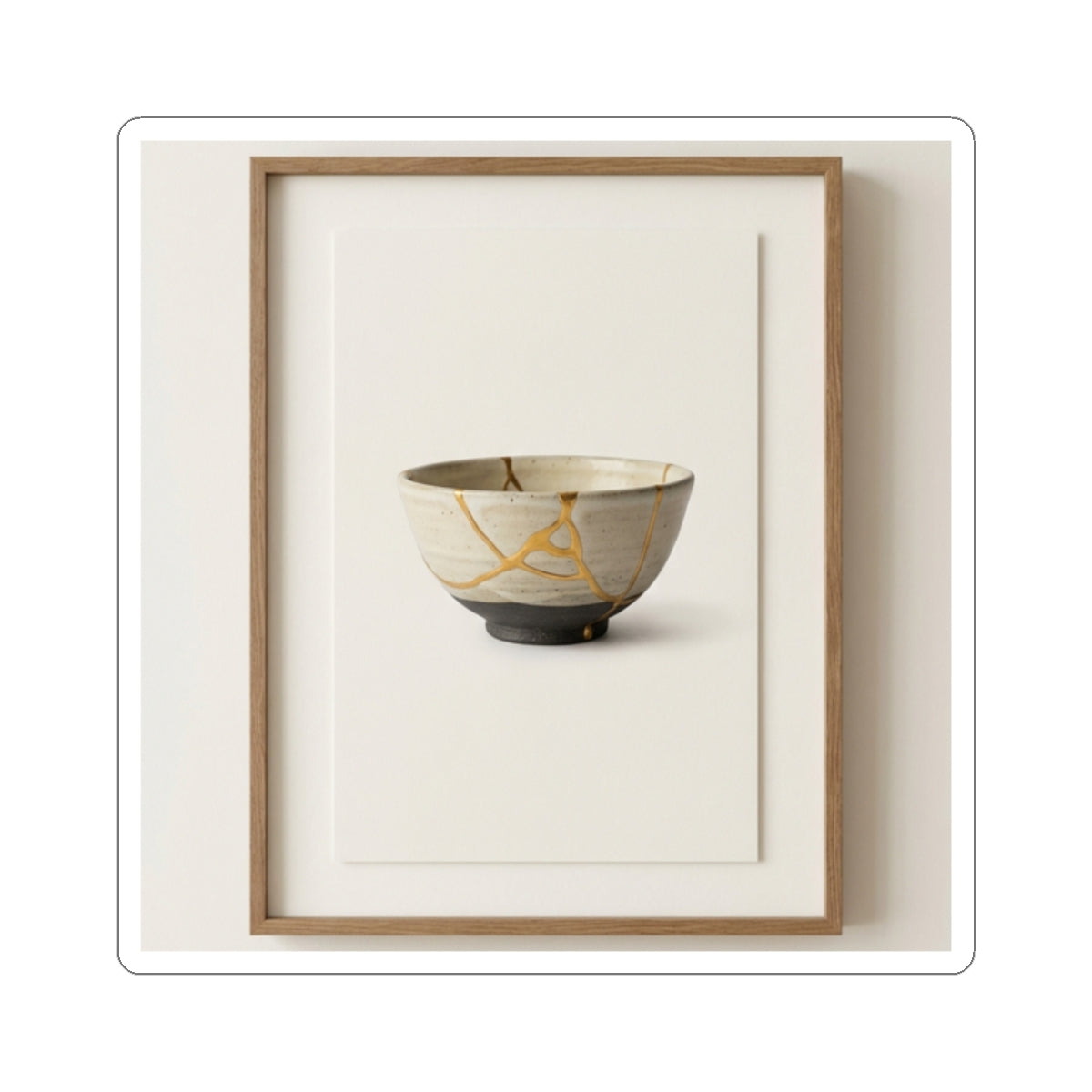 Kintsugi Charcoal Sticker Art Print