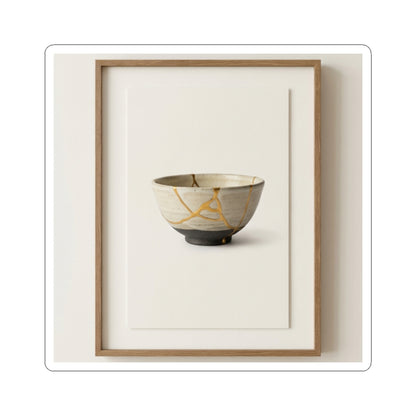 Kintsugi Charcoal Sticker Art Print