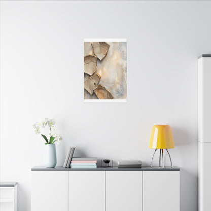 Broken Pottery Winter Canvas Art | Japandi Warm Design