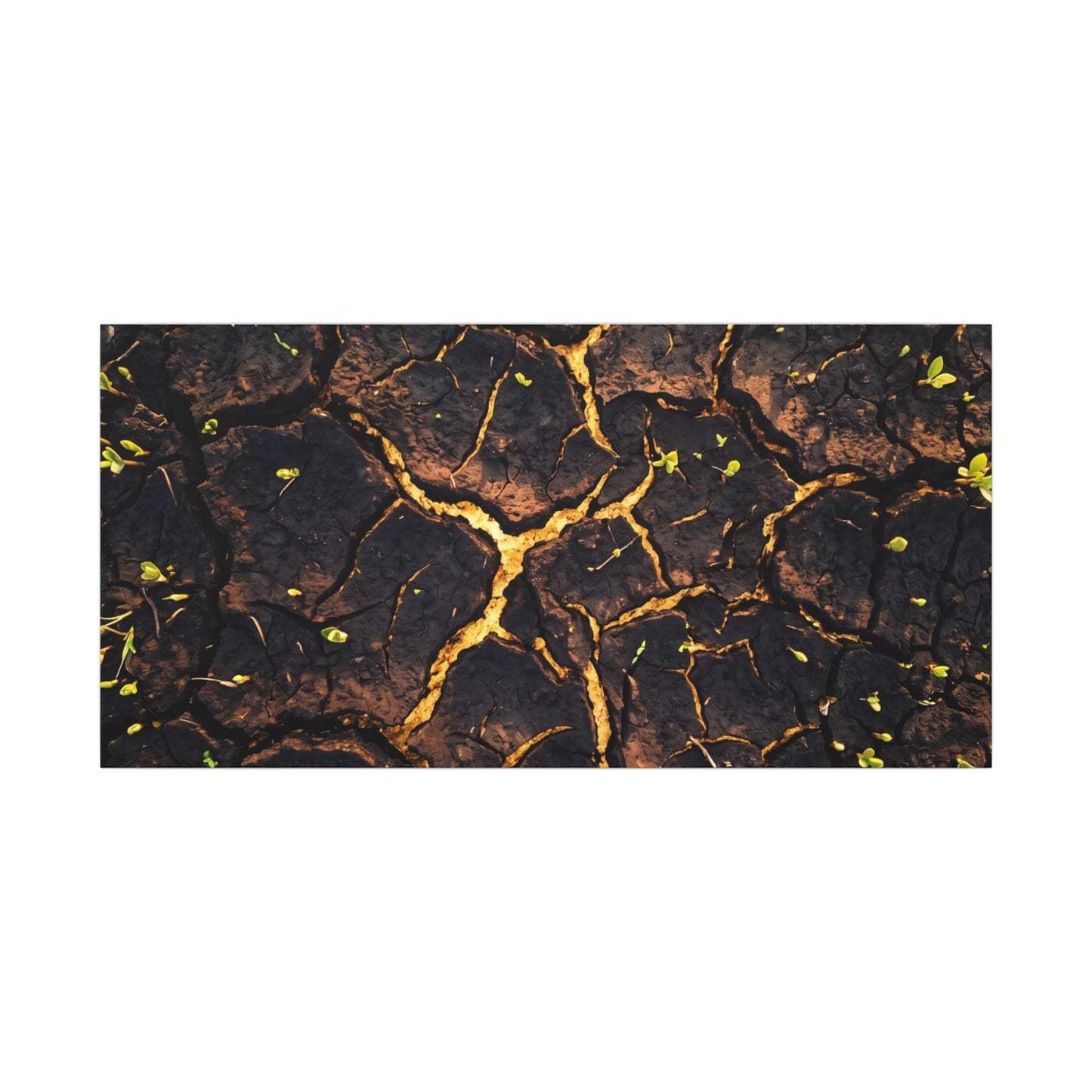 Cracked Earth Moody Minimal Canvas Art | Sophisticated Dark Japandi Art
