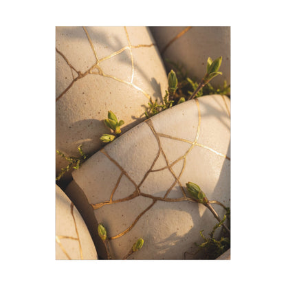 Spring Broken Pottery Gold Vein Canvas Art | Beautiful Decor