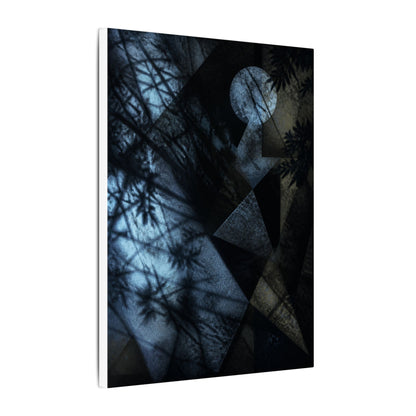 Shadow Play Winter Canvas Art | Dark Japandi Luxurious Design