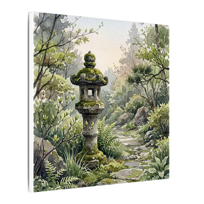 Neutral Stone Lantern Canvas Art - Watercolor Japandi